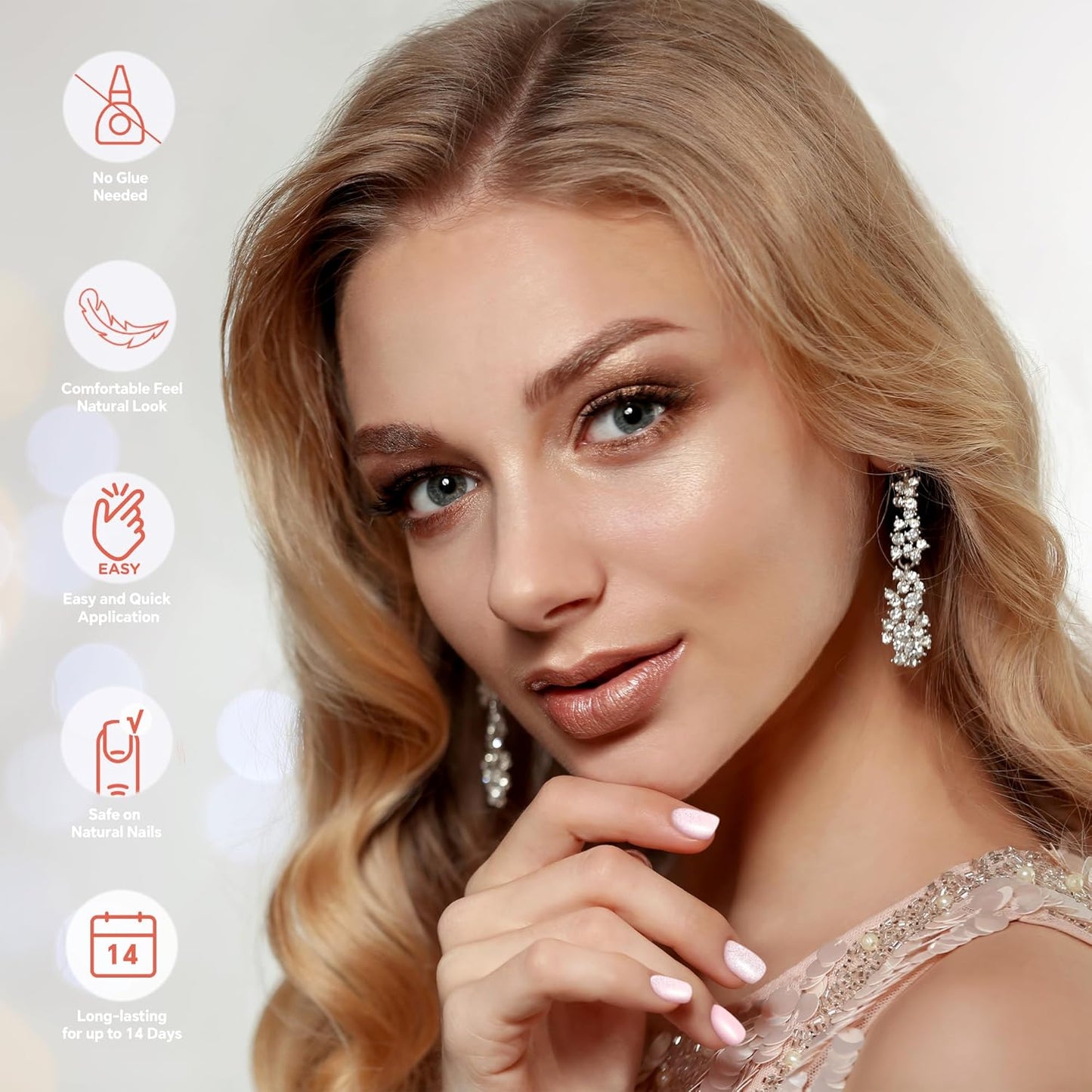 Semi Cured Gel Nail Strips-Travel friendly nail stickers portable manicure kit for vacations business trips easy to carry on the go,Works with Any UV/LED Lamps(Pixie Dust）