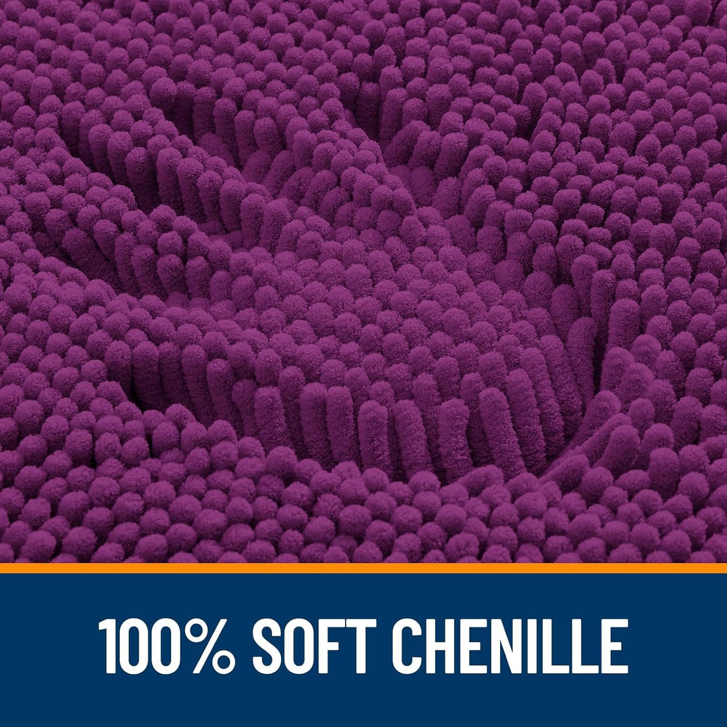 OLANLY Bathroom Rugs 36x24, Extra Soft Absorbent Chenille Bath Rugs, Rubber Backing Quick Dry, Machine Washable Bath Mats for Bathroom Floor, Tub and Shower, Home Decor Accessories, Purple
