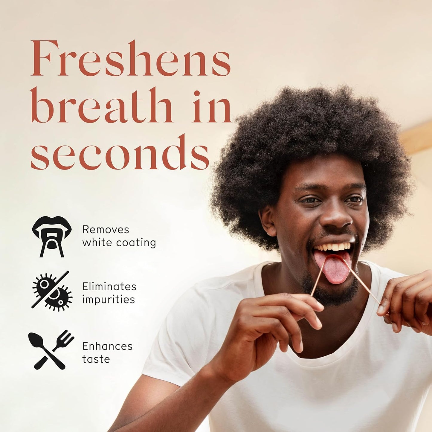 Arista Copper Tongue Scraper for Adults & Kids – 100% Pure Copper Tongue Cleaner – Extreme Bad Breath Treatment for Adults, Oral Detox & Hygiene – 1 Pack with Travel Pouch