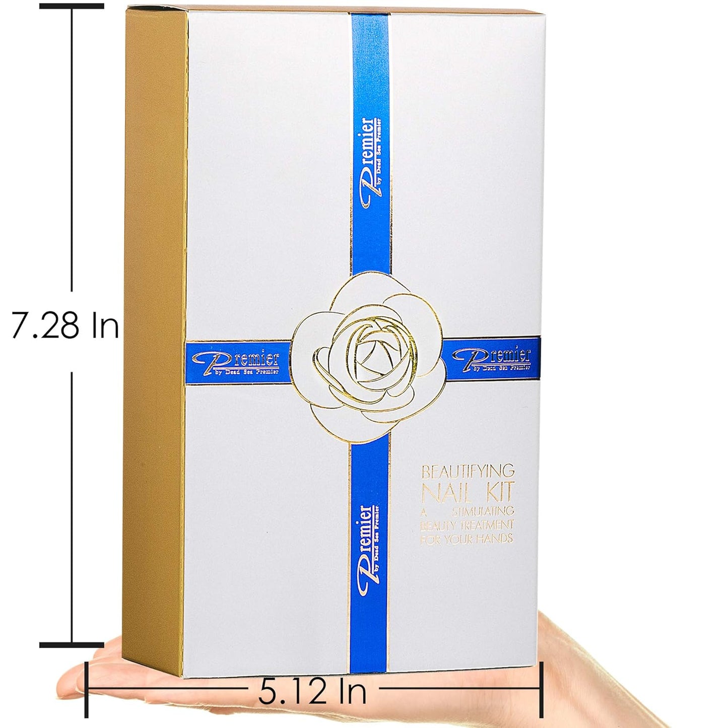 Dead Sea Premier Beautifying Nail Kit Milk and Honey - Salon Quality Manicure, hand & Body Lotion, Cuticle Oil, Nail File, 3 step Buffing Block