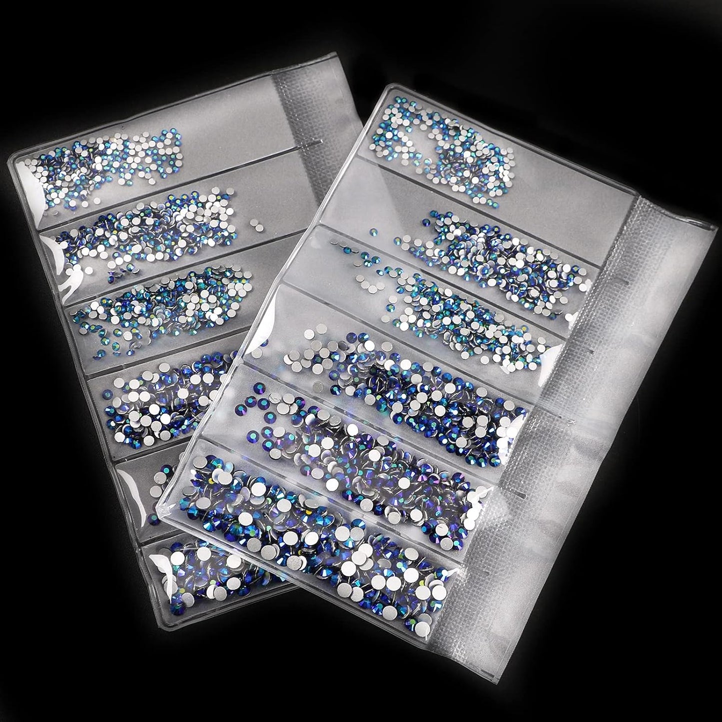 3456pcs Flatback Rhinestones Glass Charms Diamantes Gems Stones for Nail Art 6 Size ss4~ss12 Jet AB