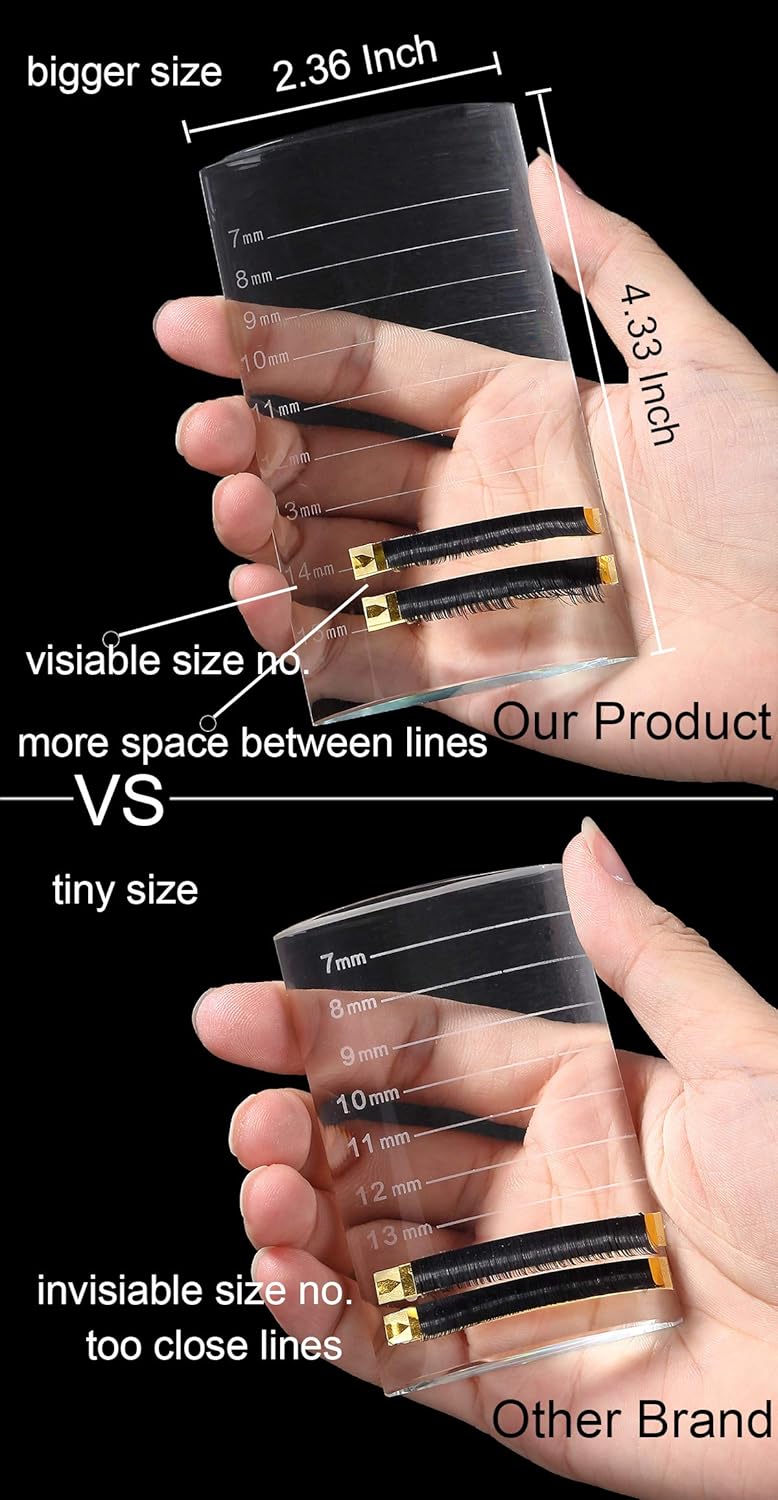 Eyelash Extension Crystal Pallet Lash Holder Tray Bigger Size with Storage Case 4.3x2.4 Inch