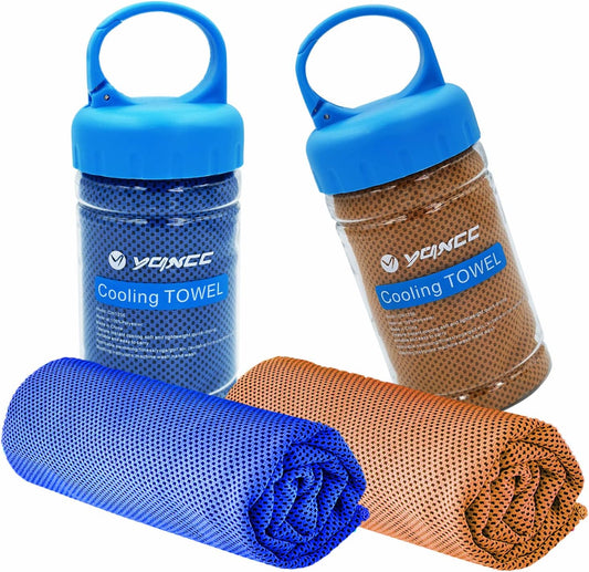 YQXCC Cooling Towel | 2 Pack 47"x12" | Ice Cool for Neck | Soft Breathable Microfiber Chilly | for Yoga, Golf, Gym, Camping, Running, Workout & More Activities