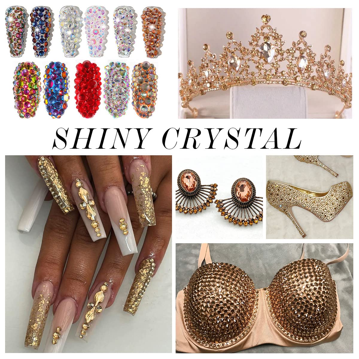 1440Pcs Champagne Crystal Rhinestones,Glass Flatback Rhinestones Gemstones for Nail Face Makeup Art Crafts Clothes Decoration -(SS3,1.4mm,Champagne)