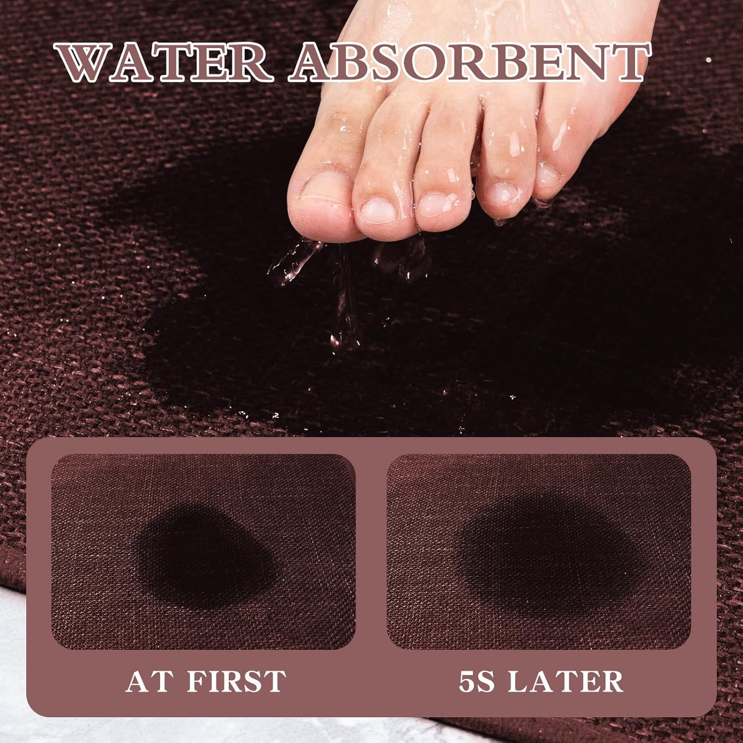 chakme Bathroom Rugs Mat 47x17, Ultra Thin Non Slip Bath Rug Runner Quick Dry Absorbent Bath Mat for Bathroom, (Dark Purple, 47"x17")