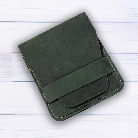 Leather Manicure Set Case Grooming Kit Organizer (Atlantic Deep Green)