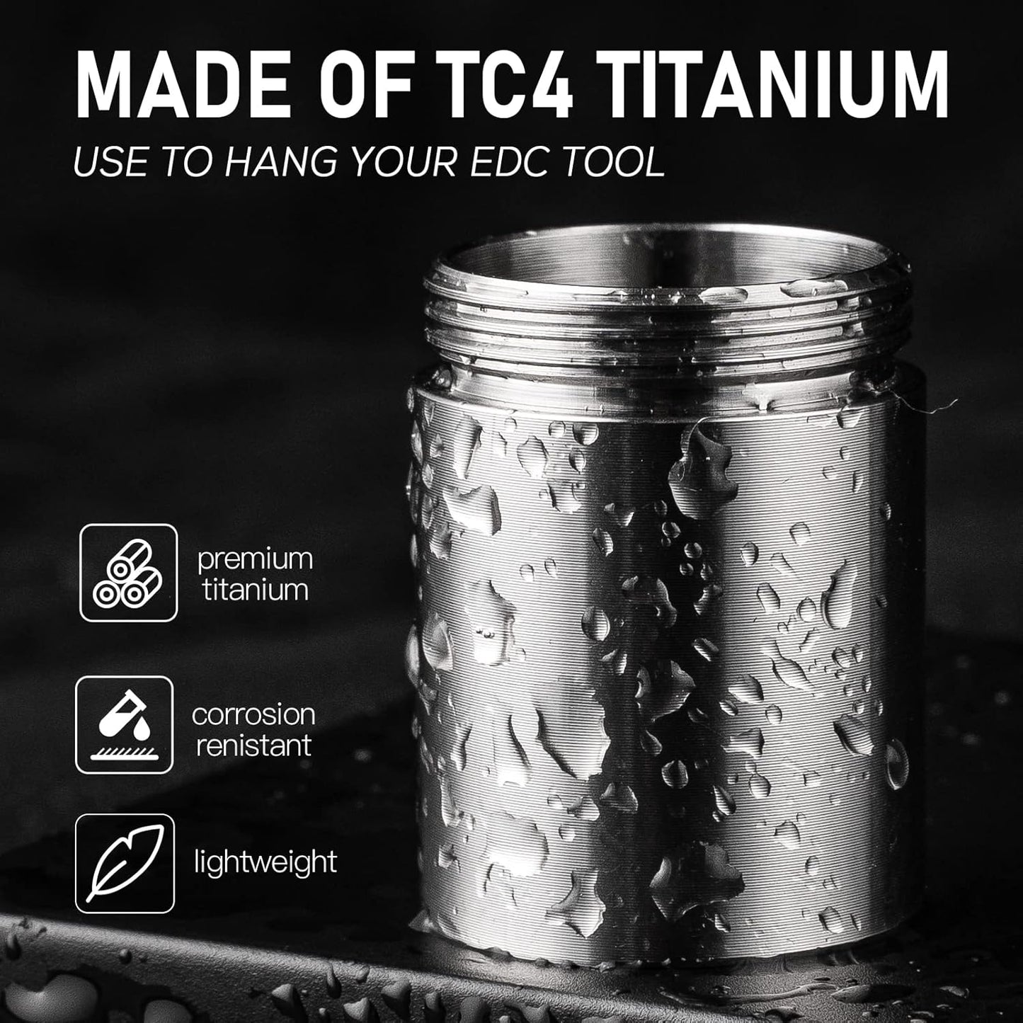 TISUR Titanium Small Pill Holder Keychain, Portable Pill Case Waterproof Pocket Pill Box Container Carrier to Hold Pills, Vitamins, Fish Oil, Supplements