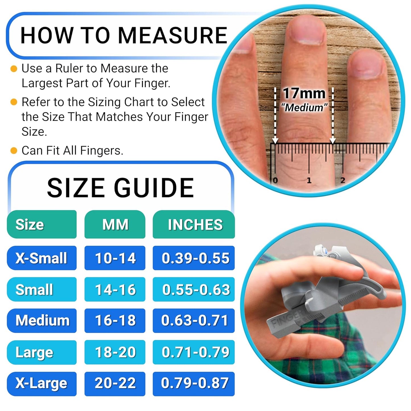 Finger Straightener | PIP Extension Orthosis/Splint For Bent Fingers, PIP Flexion Contractures | Adjustable Joint Stretcher Device | Made in USA | Gray/Small