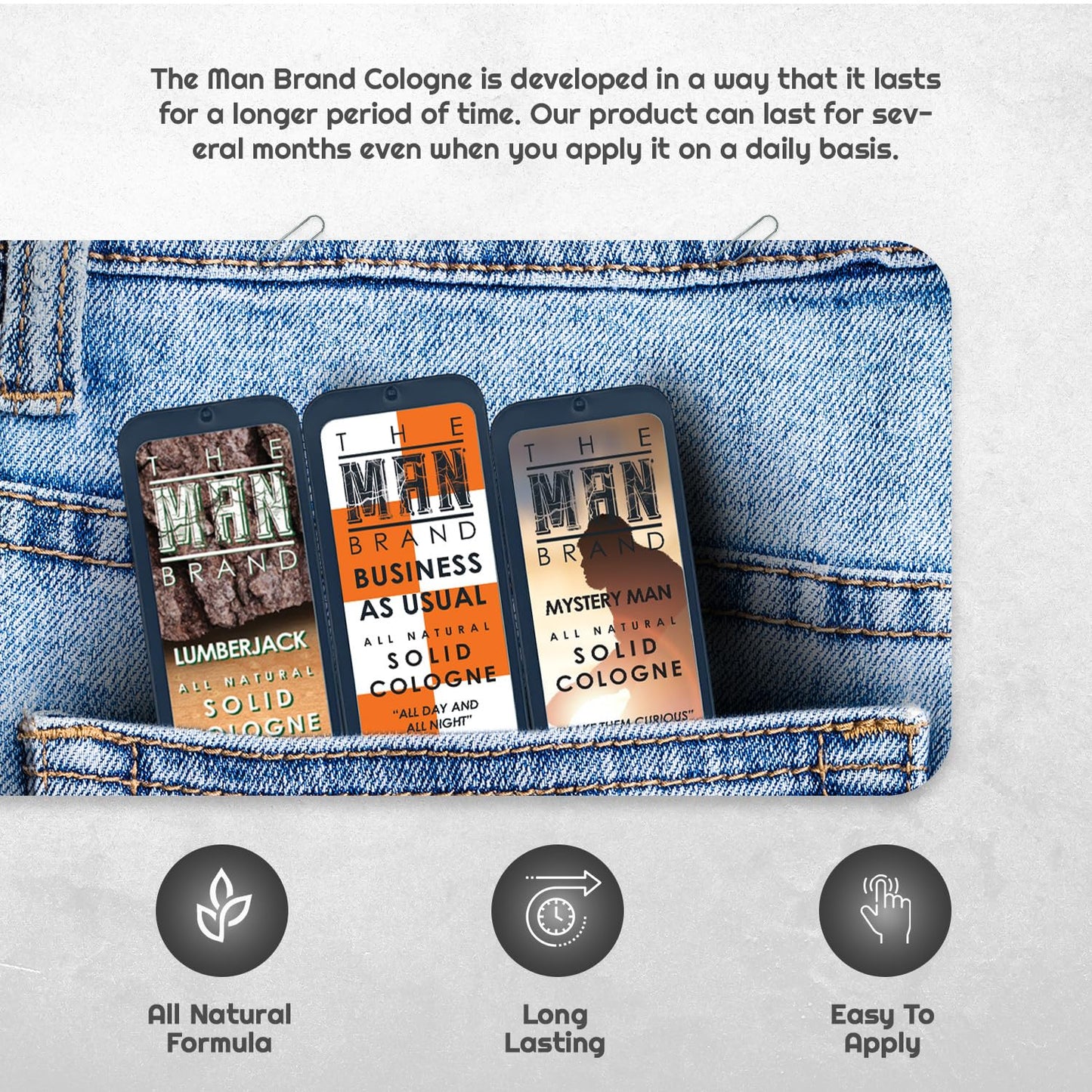 Solid Cologne Sample Set - Mens Sample Cologne Pack - Mens fragrance Sampler Set - Mens Travel Size Cologne Sampler Set (The Triad - 3 Pack - 0.75 oz each)