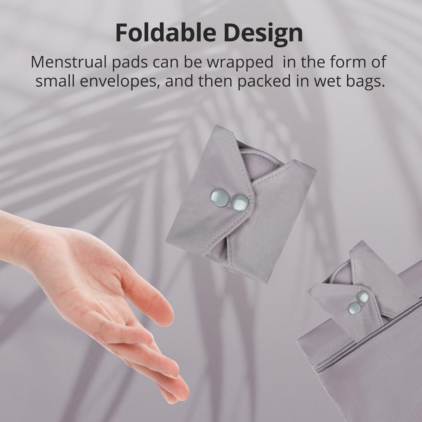 7pcs Set 1 pc Mini Wet Bag +6pcs Absorbent Reusable Sanitary Pads/Washable Cloth Menstrual Pads(Morandi-1,L)