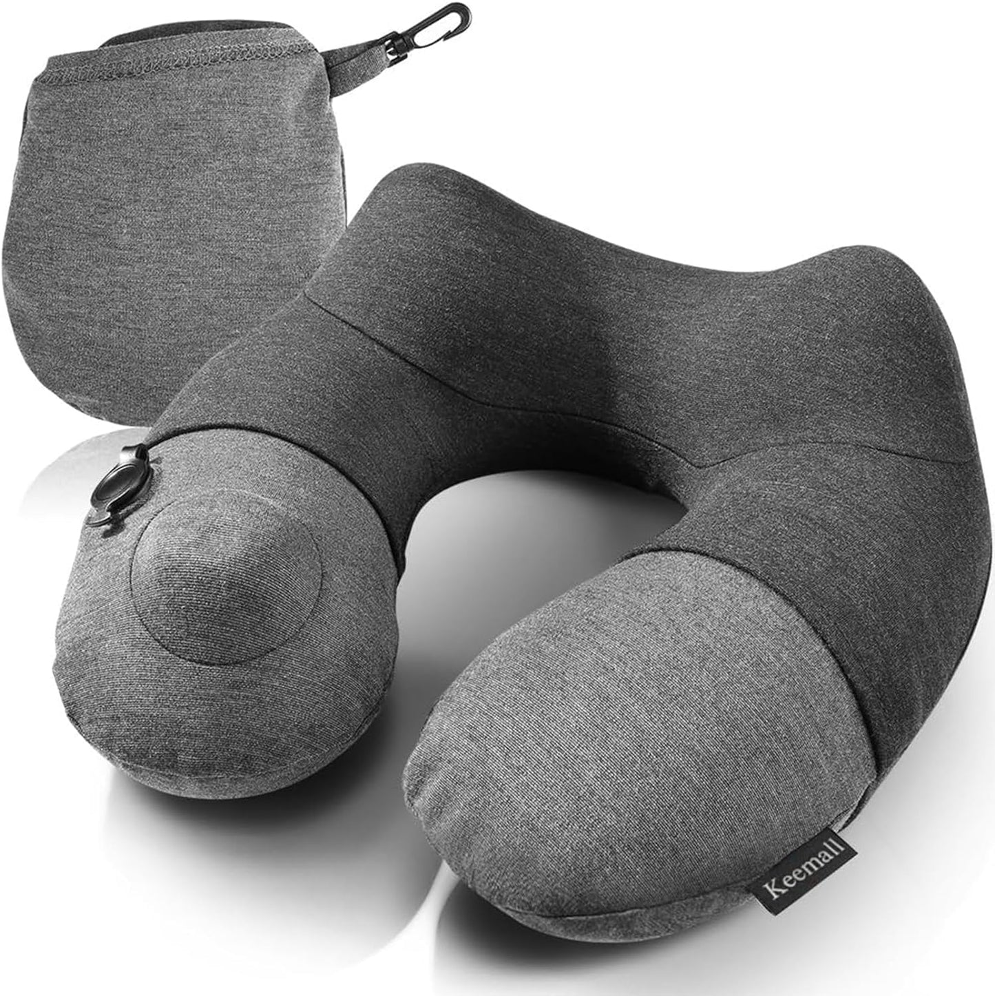 Inflatable Travel Neck Pillow, Best Airplane Neck Pillow for Long Flight Sleeping,Soft 100% Cotton Travel Pillow for Plane Head Rest, Portable Traveling Essentials