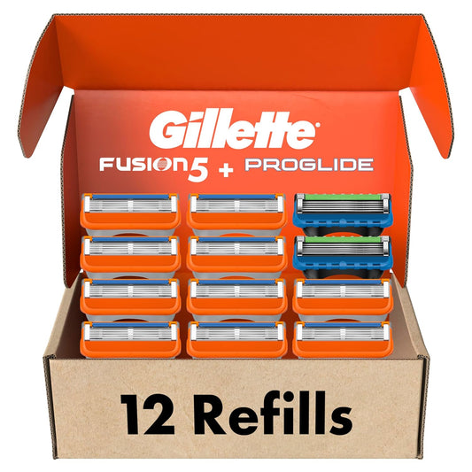 Gillette Fusion5 Men's Razor Blade Refills, 10 Count + Fusion5 ProGlide Razor Blade Refills - 2 Count | One Pack of 12 Refills