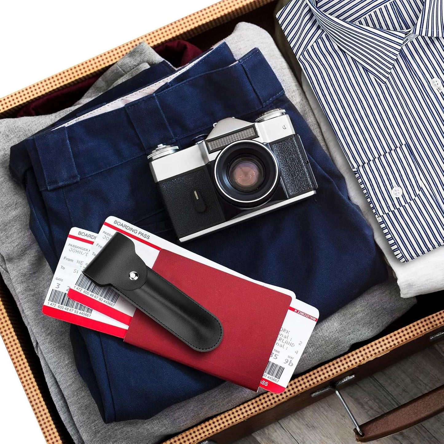 Linkidea Travel Razor Case, Shaver Carrying Cover Bag, Compatible with Fusion 5 Power, ProGlide Power, MK-23C, Men's Portable Razor Holder, Protective Storage Pouch (Black)