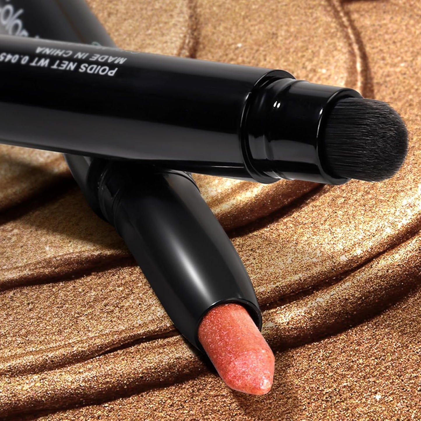 Longwear Cream Eye Shadow Sticks(46 Ruby Metallic), Smudge-Proof, Waterproof Eyeshadow,Silky Formula Glitter With Makeup Brush,Red Eyeshadow Stick