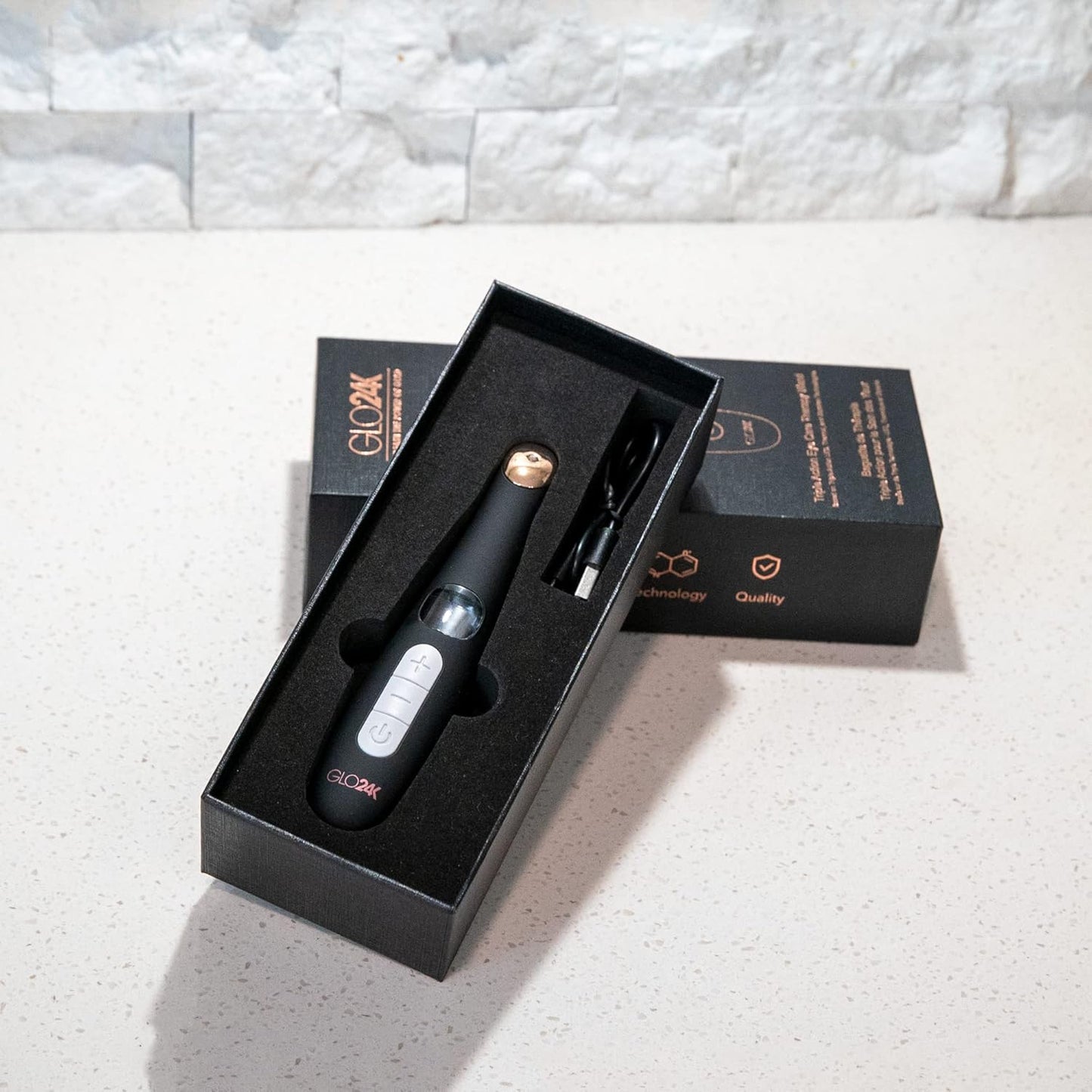 GLO24K Eye Care Beauty Massager. For Radiant, Beautiful Skin Around The Eyes.