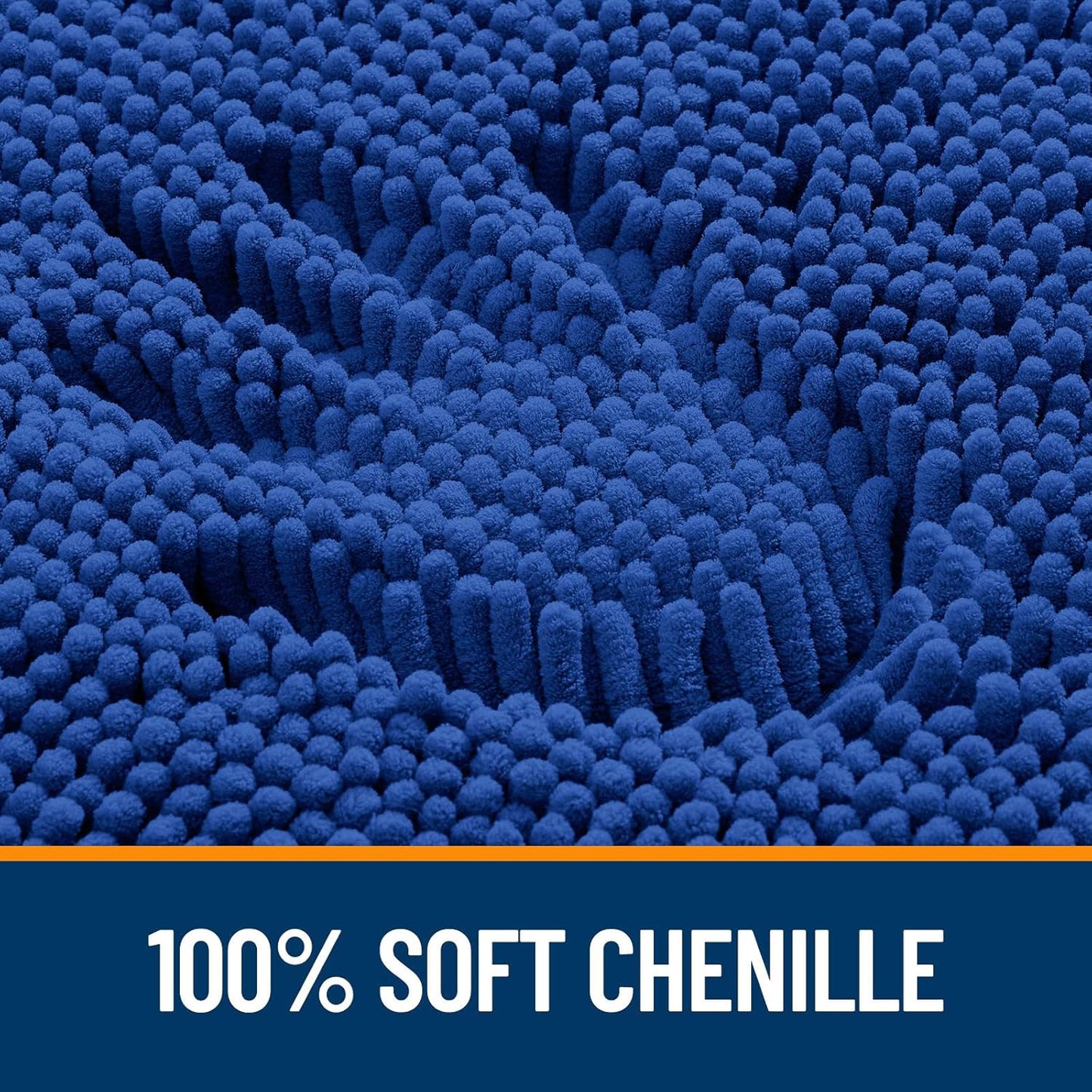 OLANLY Bathroom Rugs 47x17, Extra Soft Absorbent Chenille Bath Rugs, Rubber Backing Quick Dry, Machine Washable Bath Mats for Bathroom Floor, Tub and Shower, Home Decor Accessories, Royal Blue