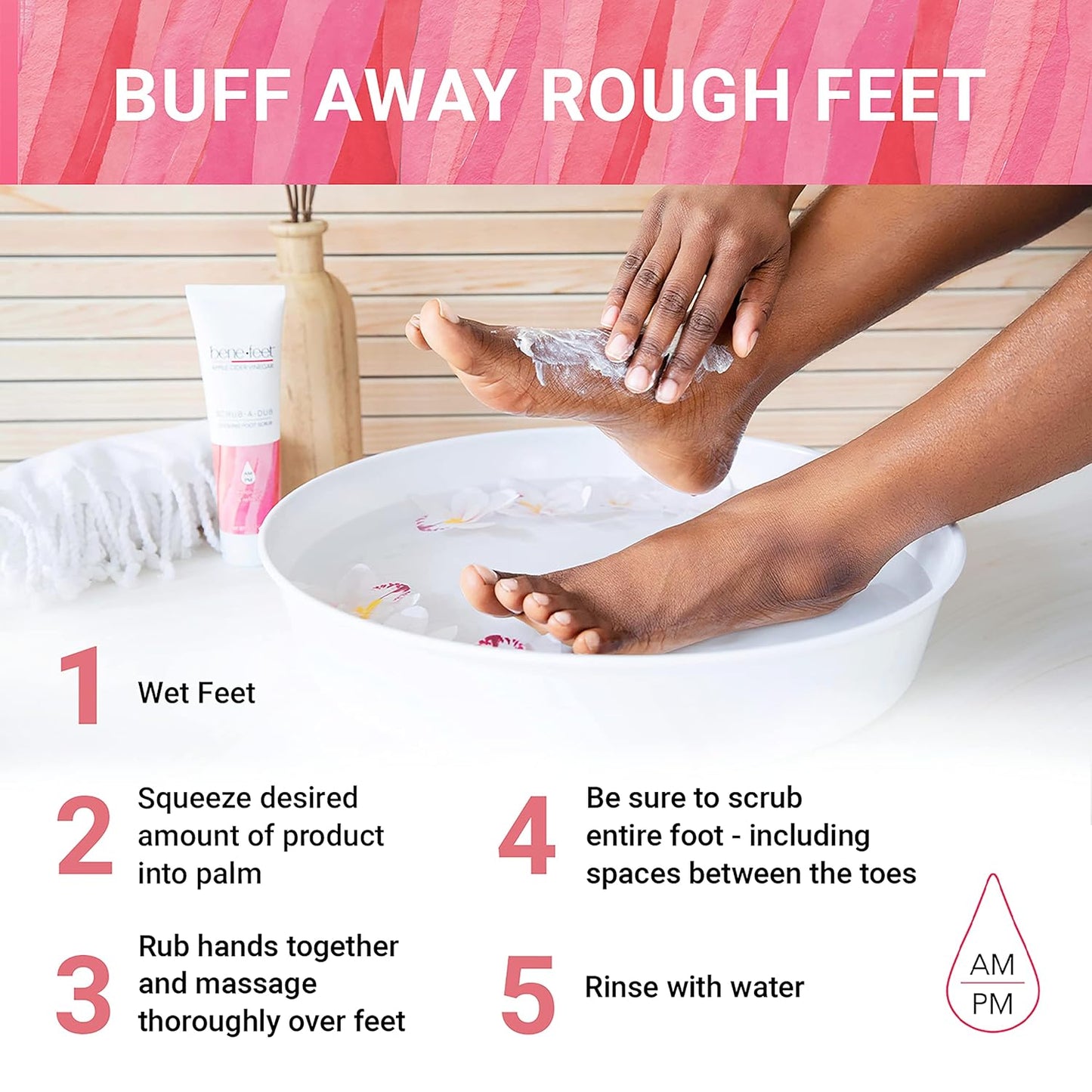 Benefeet Scrub-A-Dub Cooling Foot Scrub - Exfoliates + Refreshes Dry + Dull Skin, Get Smoother Skin from Heel to Toe, Made w/Vitamin E, Apple Cider Vinegar, Walnut Shell + Apricot Seed, 4 oz (1 Pack)