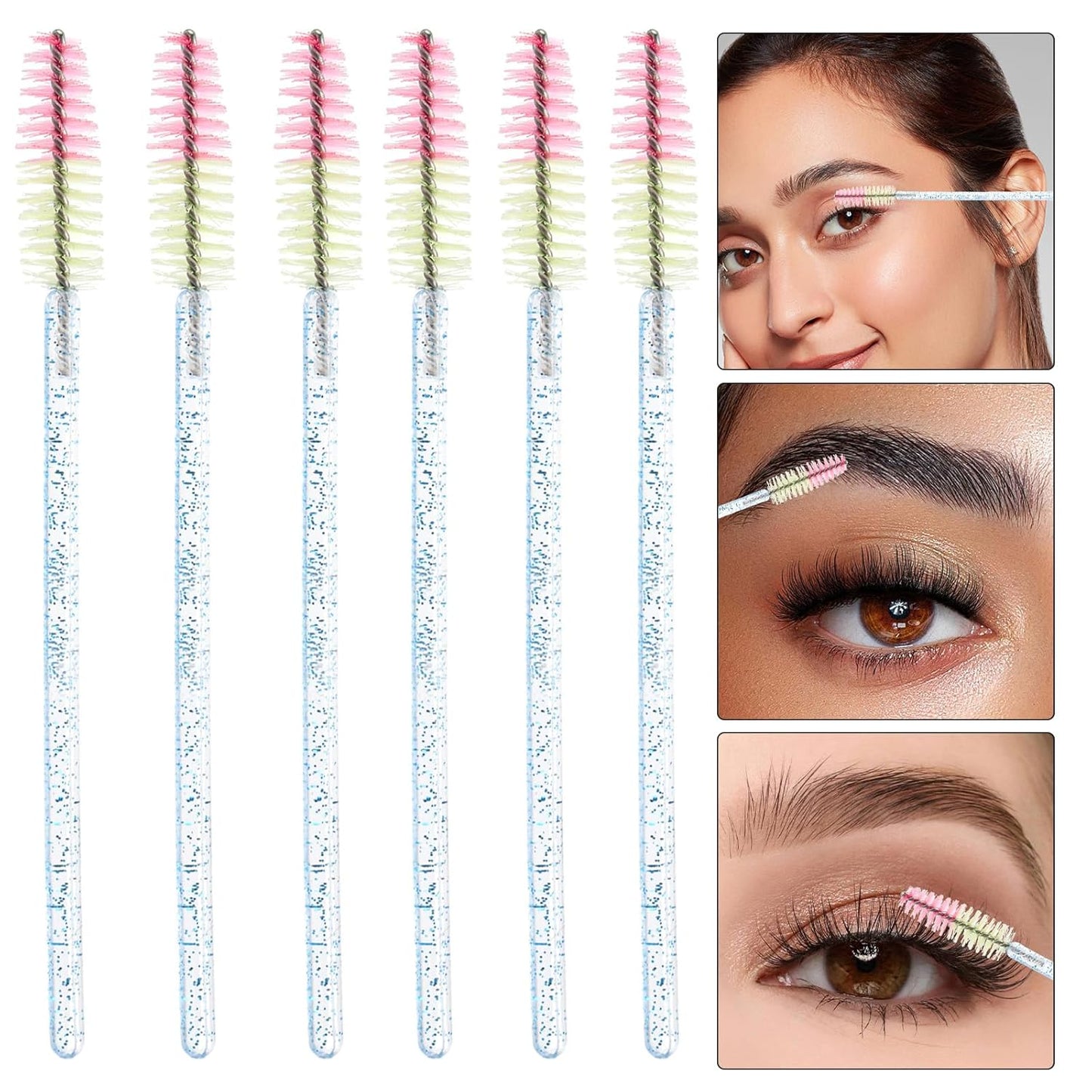 300PCS Disposable Mascara Wands Spoolie Brush Crystal Eyebrow Brushes Eyelash Extension Applicator Makeup Kits