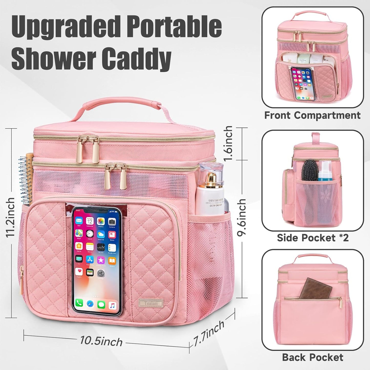 Large Toiletry Bag for Women Men,Bathroom Bag,Water Resistant Portable Shower Caddy for College Dorm,Hanging Toiletry Bags for Traveling,Gym Camping Cruise Ship Travel Essentials Shower Bag