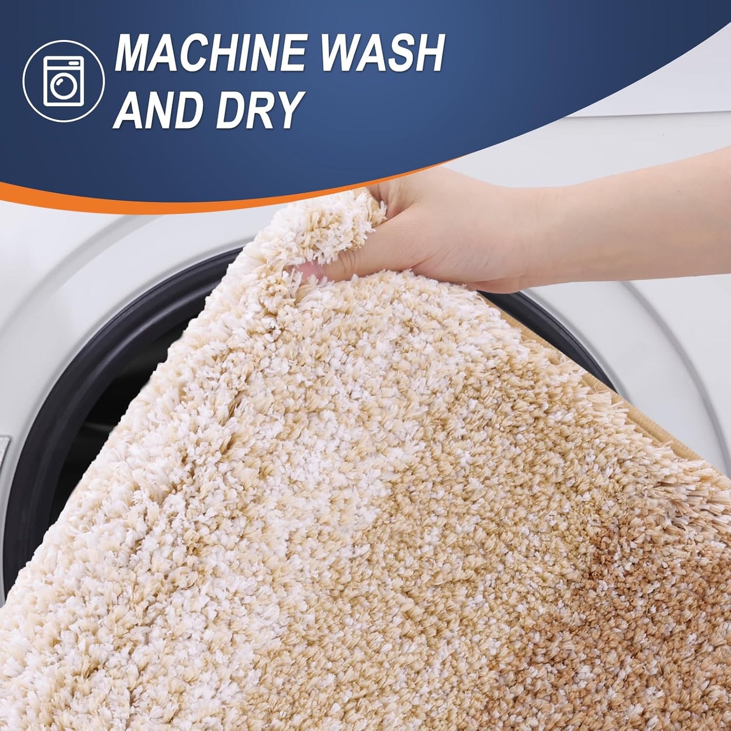 OLANLY Bathroom Runner Rugs 59x17, Extra Soft Absorbent Microfiber Bath Rugs, Rubber Backing, Quick Dry, Machine Washable Bath Mats for Bathroom Floor, Tub and Shower, Home Decor Accessories, Beige