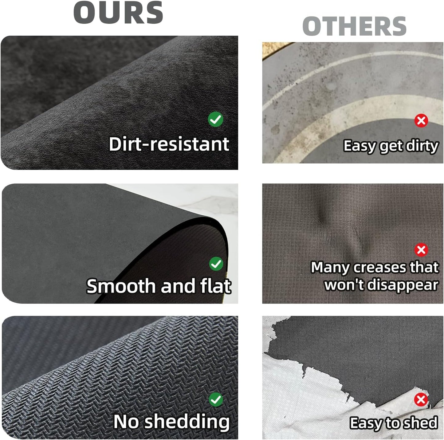 Toilet Rug, Thin Toilet Rugs U Shaped Washable Non Slip Absorbent Quick Dry Low Pile Toilet Mat, 20"x24" U Shape Black