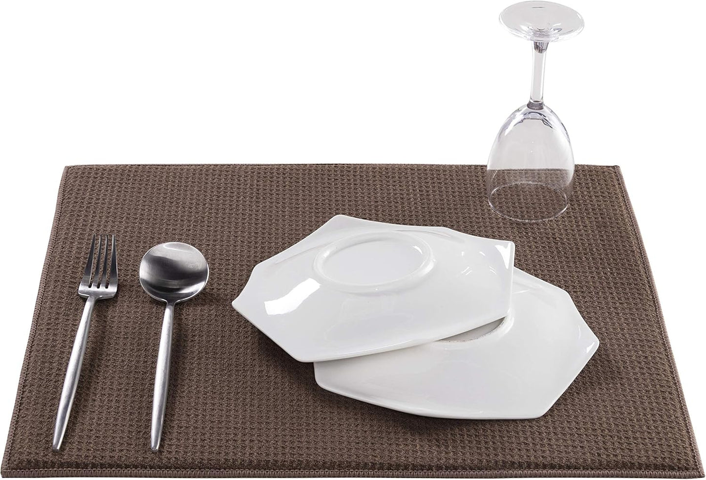 Absorbent, Reversible Microfiber Dish Drying Mat for Kitchen, 16 Inch x 18 Inch