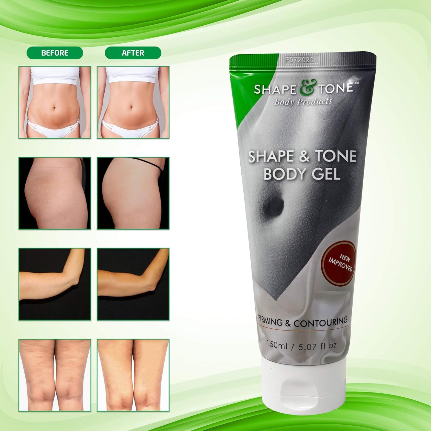 Anti-Cellulite Gel Cream – Body Moisturizer for Arms Legs and Stomach – Lift and Slim body cream by Shape and Tone 300 ml