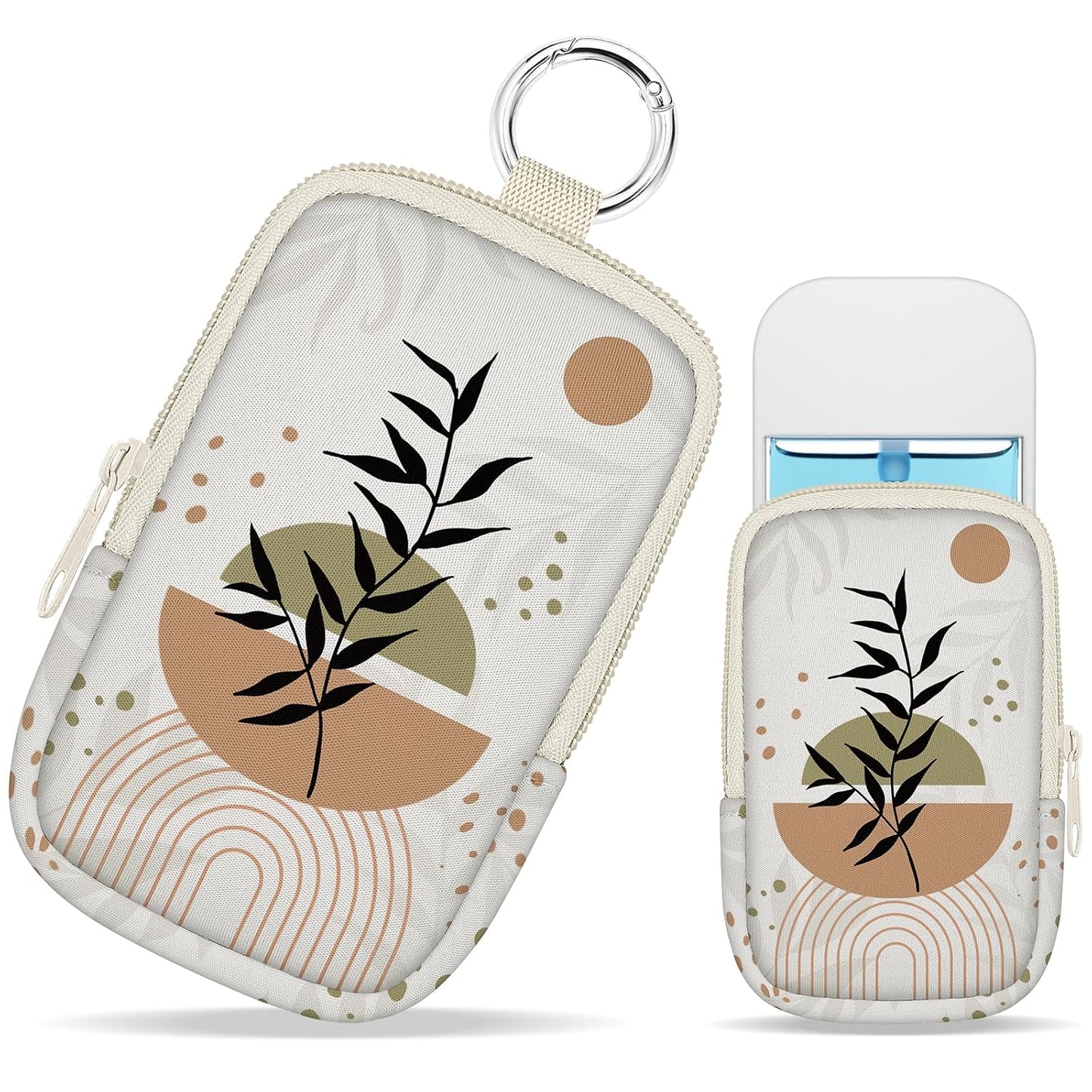 Cute Boho Hand Sanitizer Spray Case, Hand Sanitizer Holder Zippered Pouch, Fashion Accessory with Snap Hook for Glow Mist and Power Mist 1FL OZ