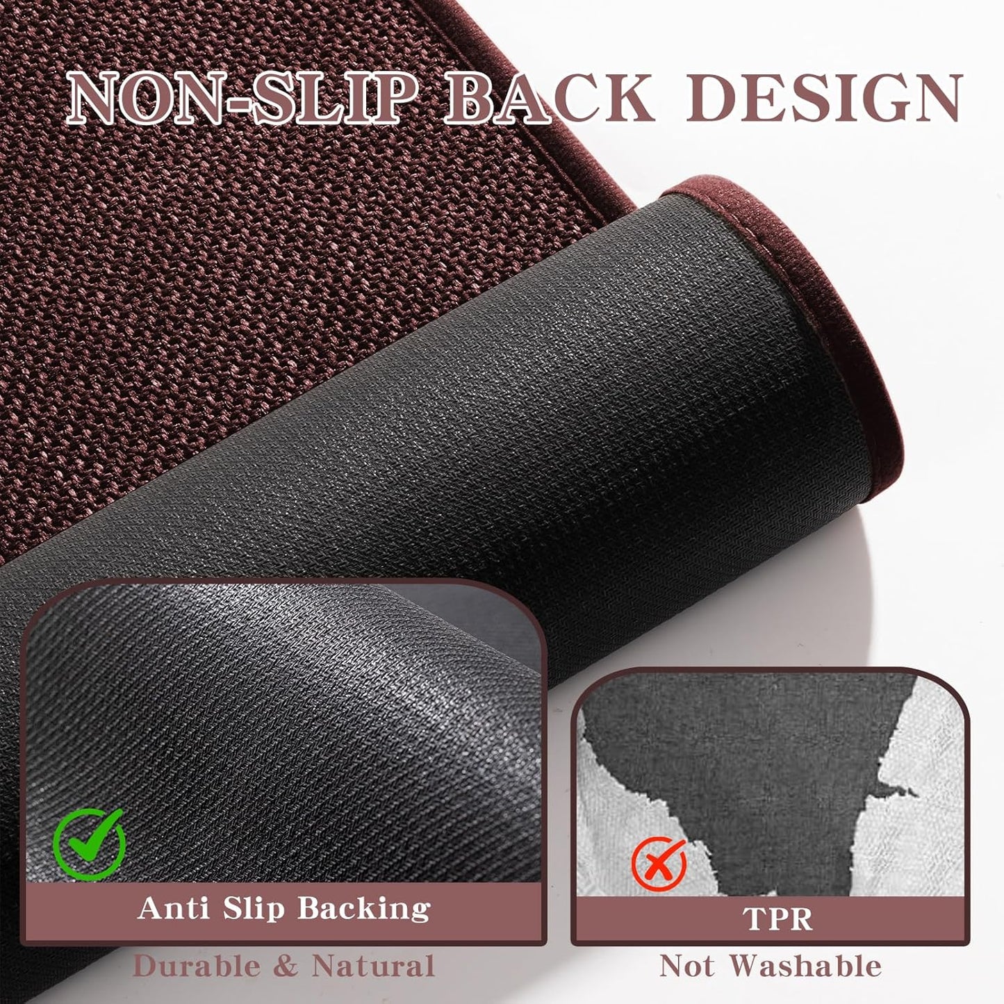 chakme Bathroom Rugs Mat 47x24, Ultra Thin Non Slip Bath Mat Large Quick Dry Absorbent Bath Mat for Bathroom Floor, (Dark Purple, 47"x24")