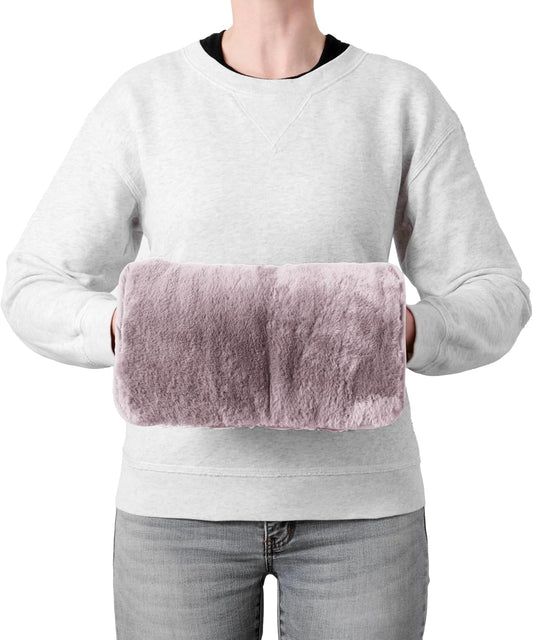 Brookstone Faux Fur Hand Warmer | Soothe Cold Hand Muff with Microwavable Gel Pack for Long Lasting Heat | Cozy Sherpa & Plush Lining for Ultimate Comfort | Hand Muffs for Women & Men