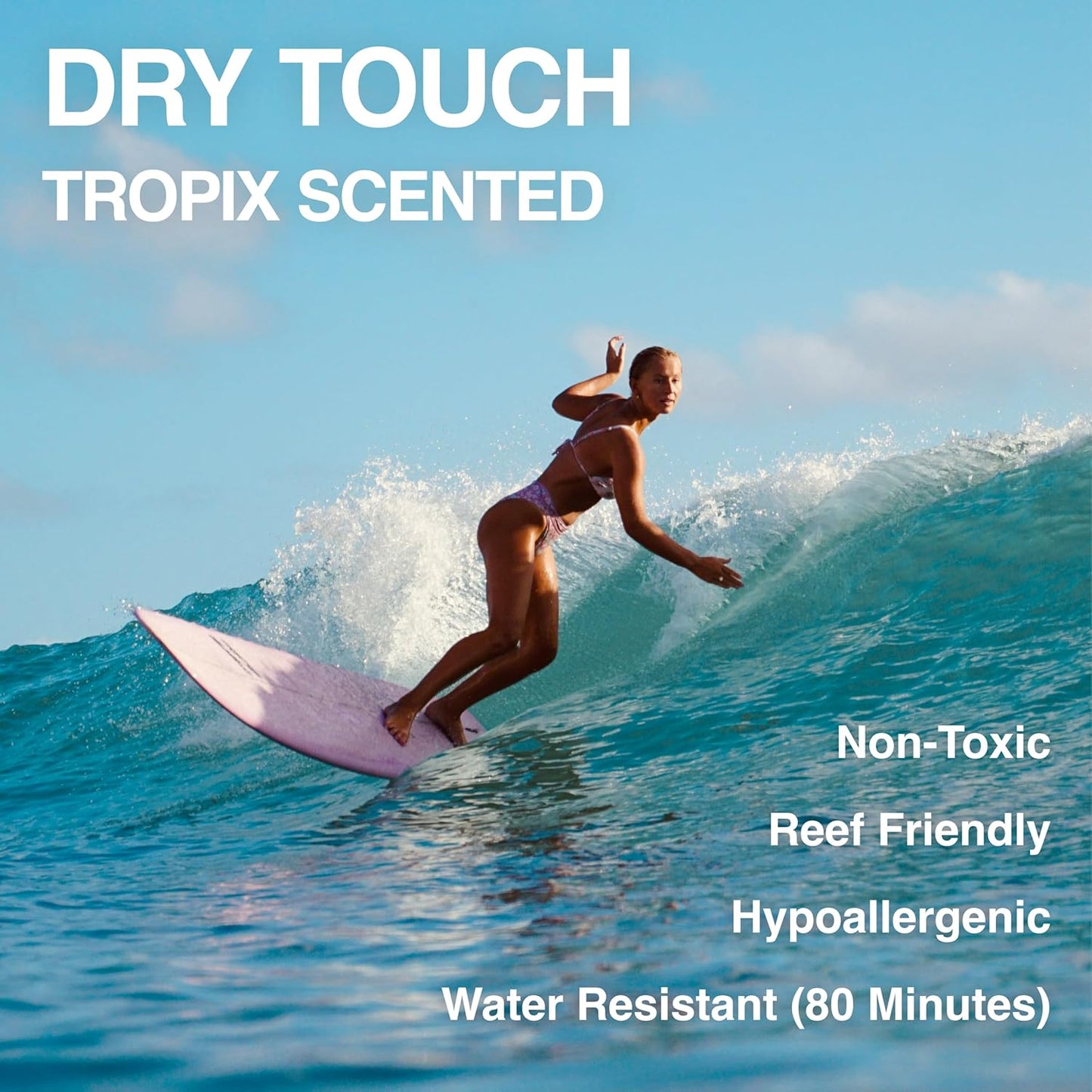 Surface Mineral Face Sunscreen Stick, Dry Touch SPF 50, Broad Spectrum UVA UVB Sun Protection for Kids and Adults, Travel Friendly, Water Resistant for 80 Minutes, Tropical Scent, 0.5oz