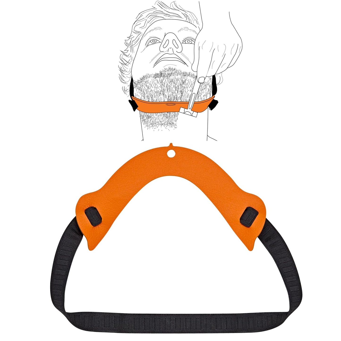 Quality Time Beard Neckline Guide Lite: Hands-Free, Flexible, Adjustable, Beard Template, Do-it-yourself Neck Haircut Tool, Beard Lineup Shaping Guard/Stencil, Patented.