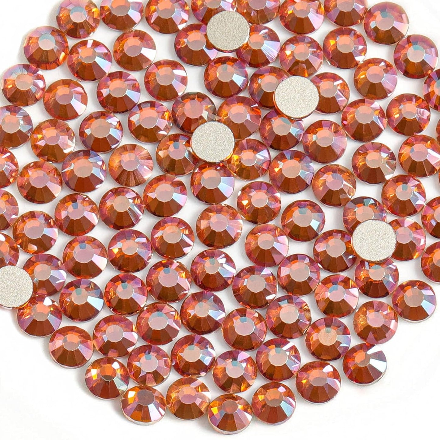 Beadsland 1440 Pieces Flat Back Crystal Rhinestones Round Gems,Amber,SS20,4.6-4.8mm