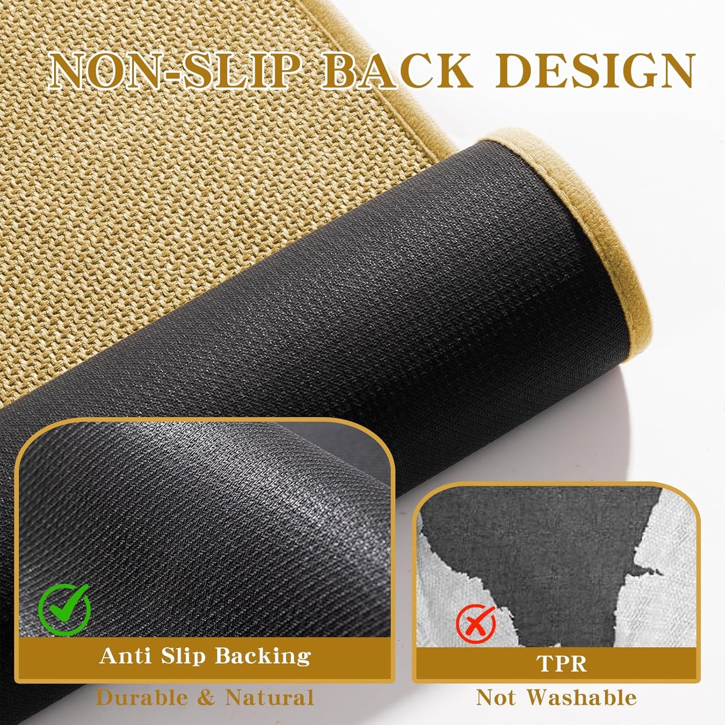 chakme Bathroom Rugs Mat 47x25, Ultra Thin Non Slip Bath Mat Large Quick Dry Absorbent Bath Mat for Bathroom Floor, (Yellow, 47"x25")