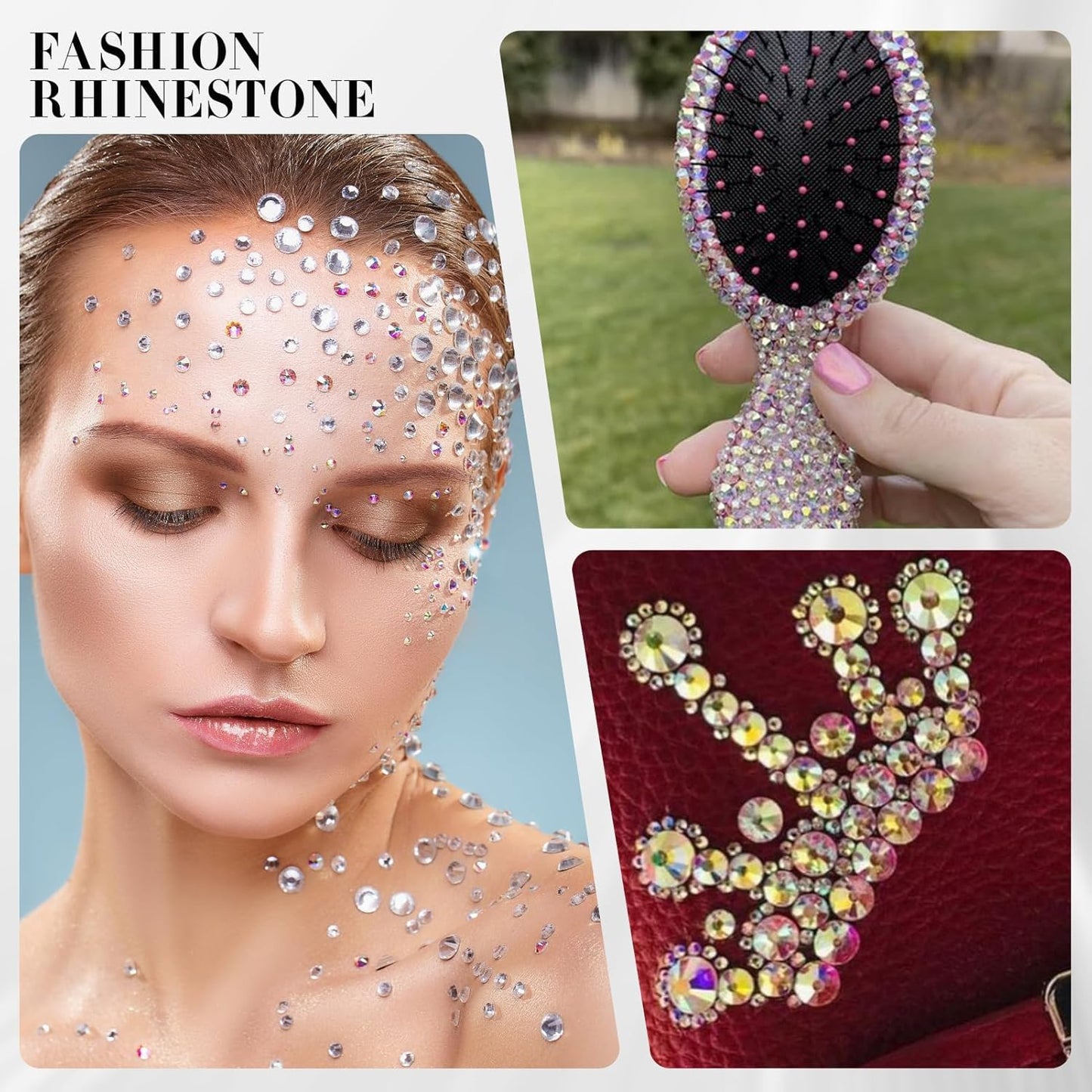 Novani 500pcs Crystal AB Rhinestones Flat Back Round Rhinestone Style 2088 Sparkly Crystal Gemstones for Nail Art and Crafting,SS8(2.3-2.5mm