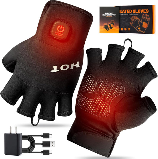 Heated Gloves for Men Women- Rechargeable Electric Touchscreen Cold Winter Work Arthritis Pain Relief Hand Warmers Hot Compress, Heated Gloves for Cold Winter Arthritis Hands Hunting Skiing