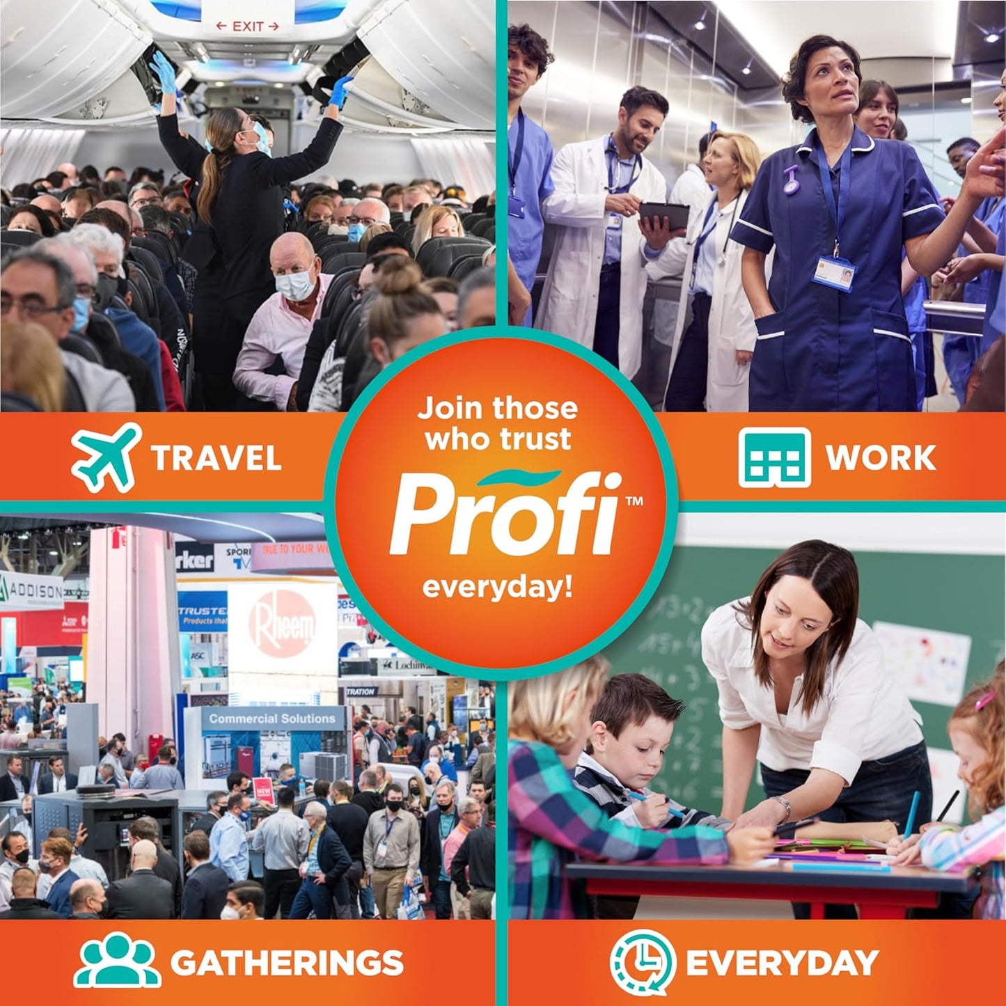 Profi™ Everyday Nasal Spray - Helps Defend Against Airborne Germs and Allergies, Lasts Up to 8 Hours, Advanced Nasal Spray for Air Travel, Work, Conferences & Indoor Gatherings - 90 Sprays, 0.29 FL OZ