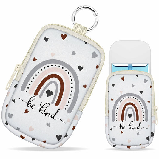 Hand Sanitizer Spray Case, Rainbow Be Kind Hand Sanitizer Holder Zippered Pouch, Cute Fashion Accessory with Snap Hook for Glow Mist and Power Mist 1FL OZ