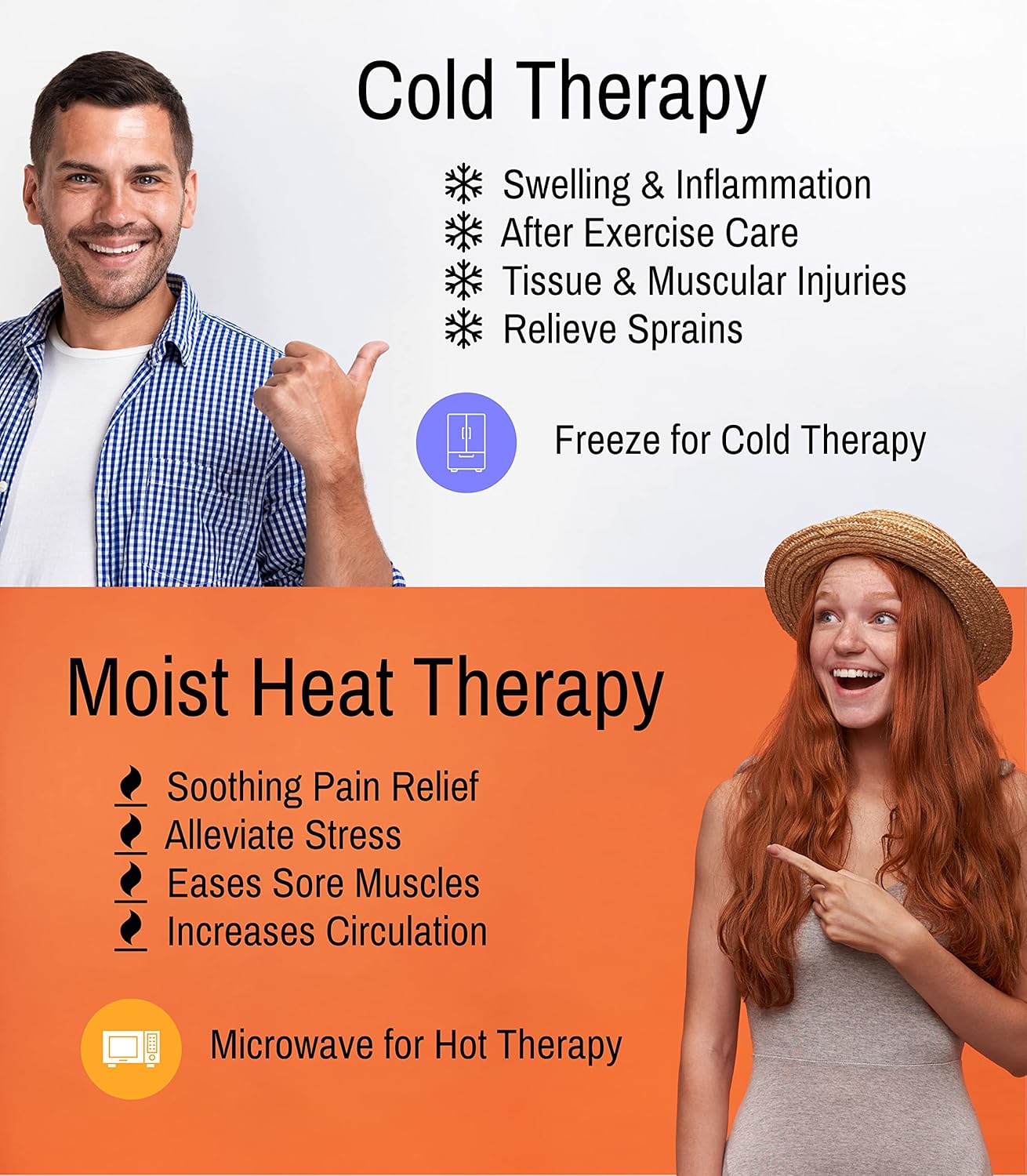 Microwavable Corn Filled Heating Pad and Cold Pack/Washable 100% Cotton Cover (Cross Hatch - Rust, 5.25in W x 17.25in L)