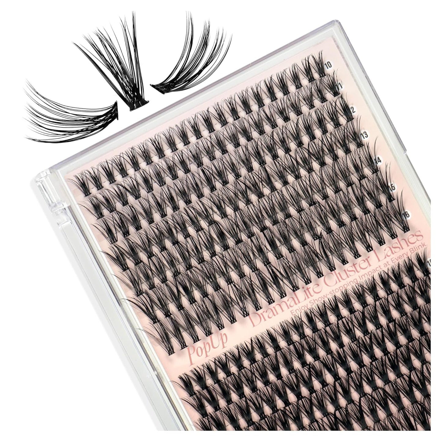 PopUp Lash-Extension-Clusters D Curl Lash Clusters Natural Look Cluster Lashes Extensions Band & Soft Lashes Reusable 9-16mm MIX (30D+40D)