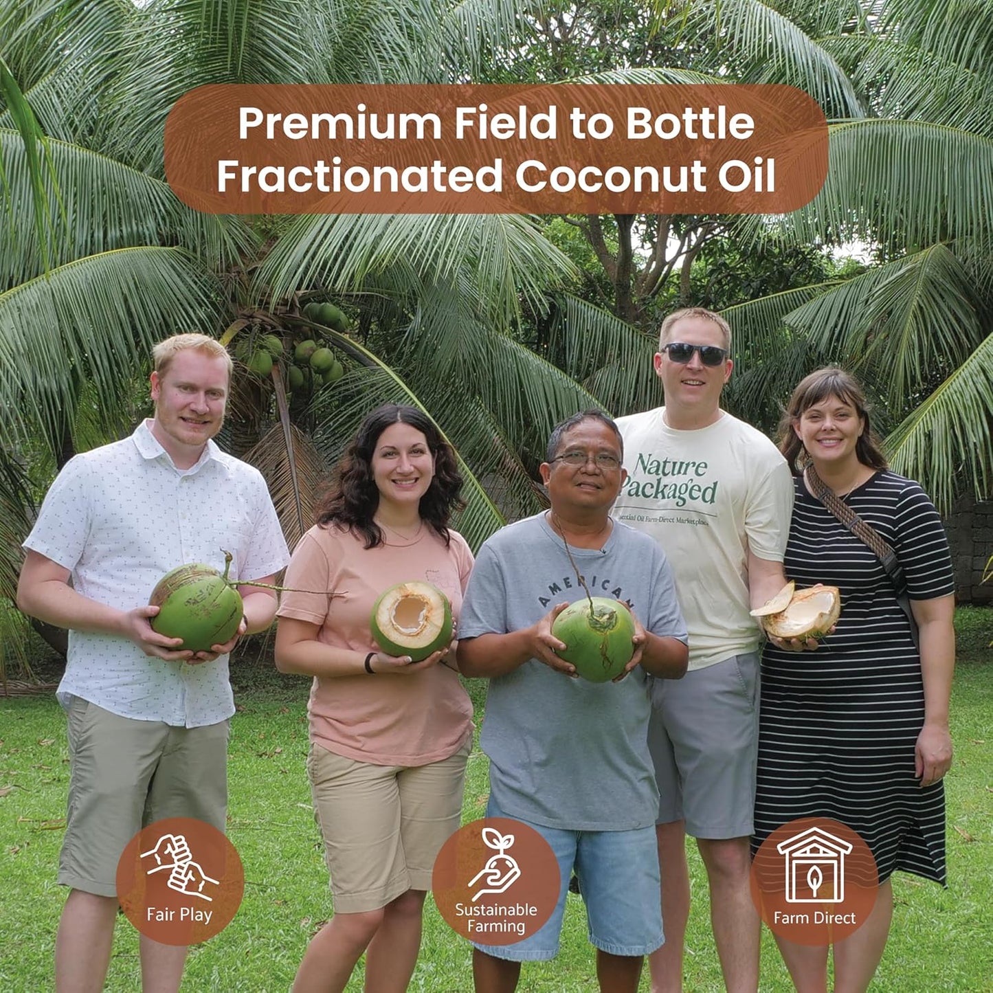 Fractionated Coconut Oil - Sourced Directly from our Farm Partner in the Philippines - Carrier Oil for Diluting Essential Oils, Body, Hair, and Skin Moisturizer - (4Gallons)
