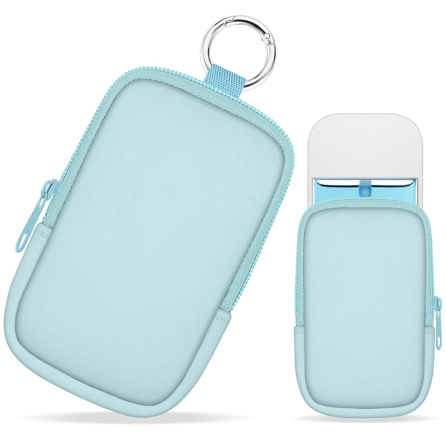 Hand Sanitizer Spray Case, Hand Sanitizer Holder Zippered Pouch, Cute Fashion Accessory with Snap Hook for Glow Mist and Power Mist 1FL OZ, Light Green