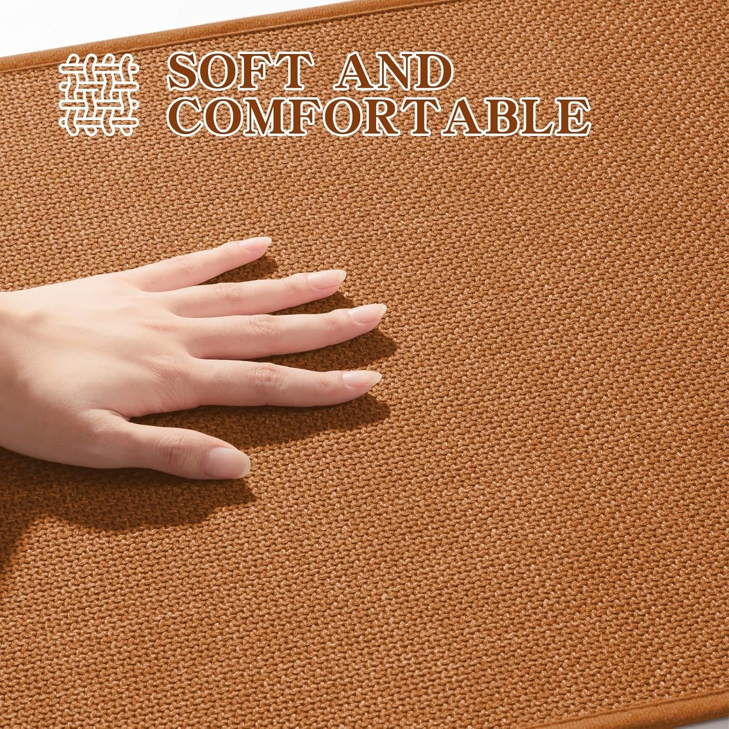 chakme Bathroom Rugs Mat 59x17, Ultra Thin Bath Rug Non Slip Runner Quick Dry Absorbent Bath Mat for Bathroom, (Orange, 59"x17")