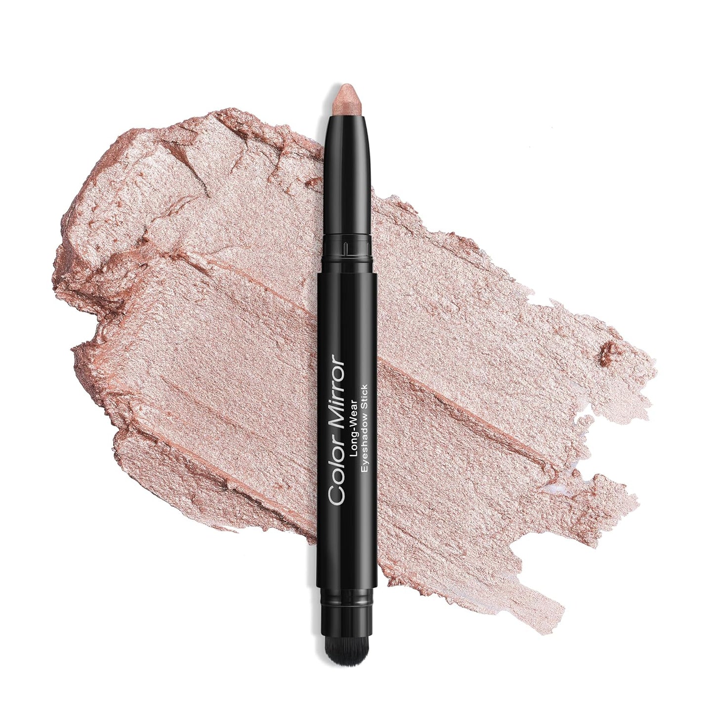 Longwear Cream Eye Shadow Sticks(05 Sunset Shimmer),Smudge-Proof, Waterproof Eyeshadow,Silky Formula Glitter With Makeup Brush,Pink Eye Shadow Stick