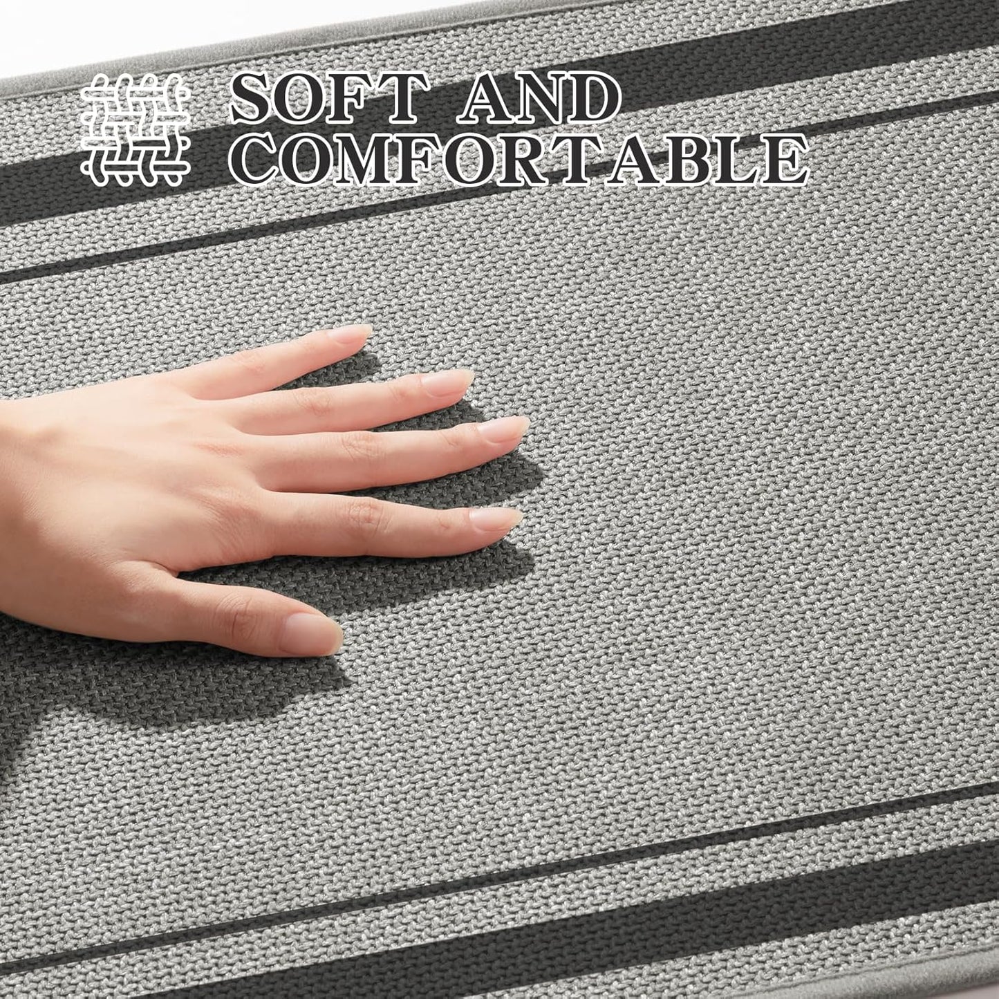 chakme Bathroom Rugs Mat U-Shaped 24x17, Ultra Thin Non Slip Bath Mat Small Quick Dry Absorbent Bath Mat for Bathroom Floor, (Dark Grey, U-24"x17")