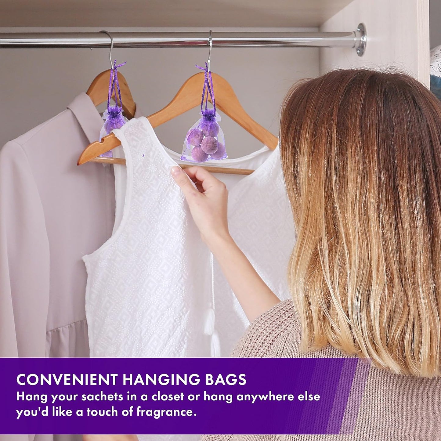 Pack of 24 Lavender Cedar Sachets Bag - 16 Lavender, 8 Cedar for Closet, Drawer, Dresser, Wardrobe and More, LV-D-LC-1