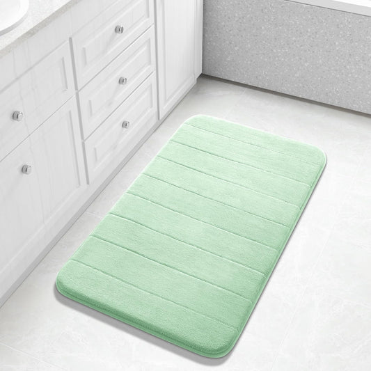 Yimobra Large Bath Mat 36"x24", Super Soft Quick Dry Memory Foam Bathroom Rug, Water Absorbent, Non Slip Backing Machine Washable for Tub Shower, Thick Comfort Support, Pale Green