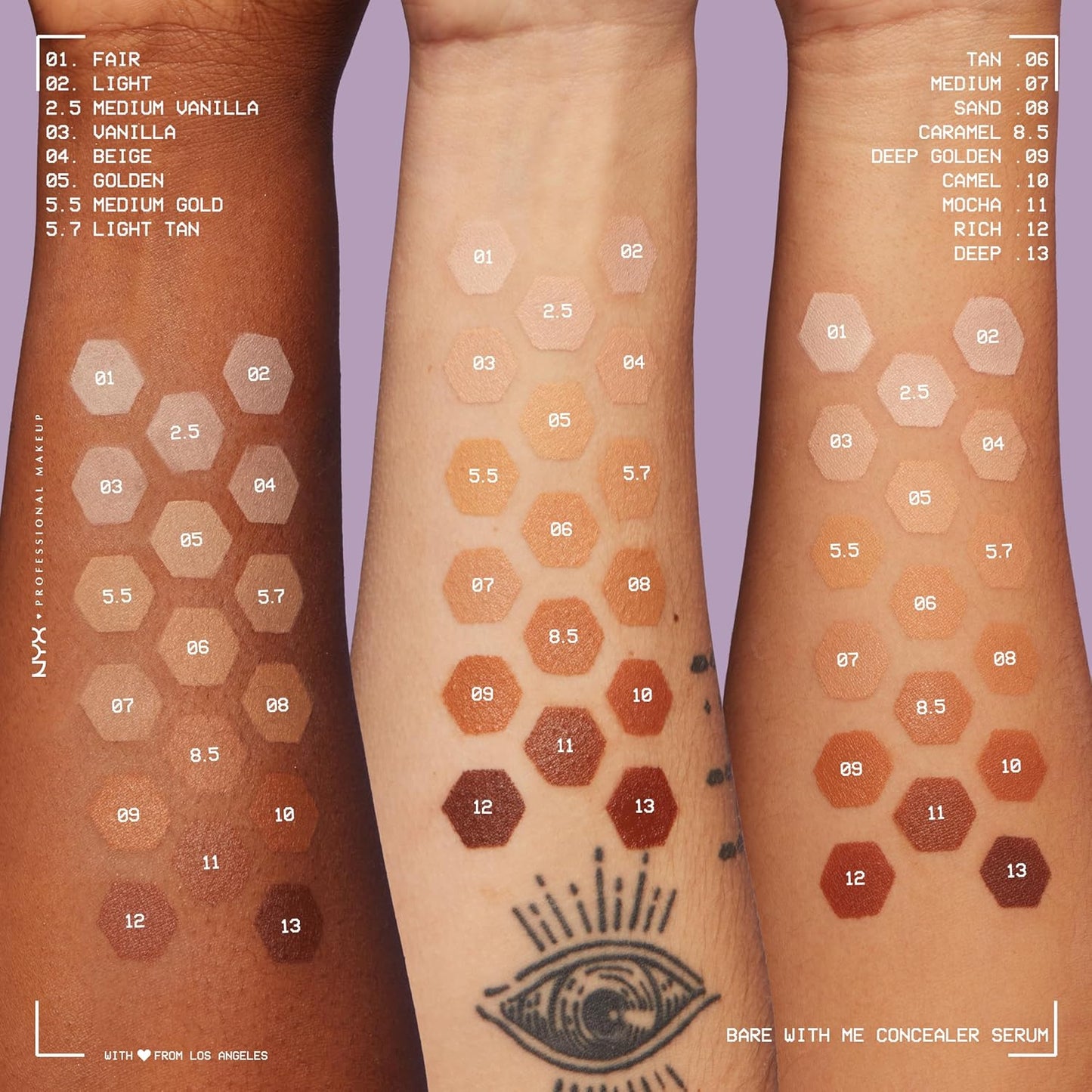 NYX PROFESSIONAL MAKEUP Bare With Me Concealer Serum, Concealer Makeup For Up To 24Hr Hydration - Fair