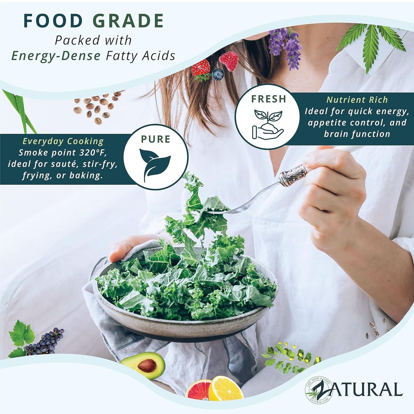 Pure MCT Oil, Carrier Oil, Massage Oil, Hydrating Oil, Hair Oil, Food and Therapeutic Grade, 16 Oz