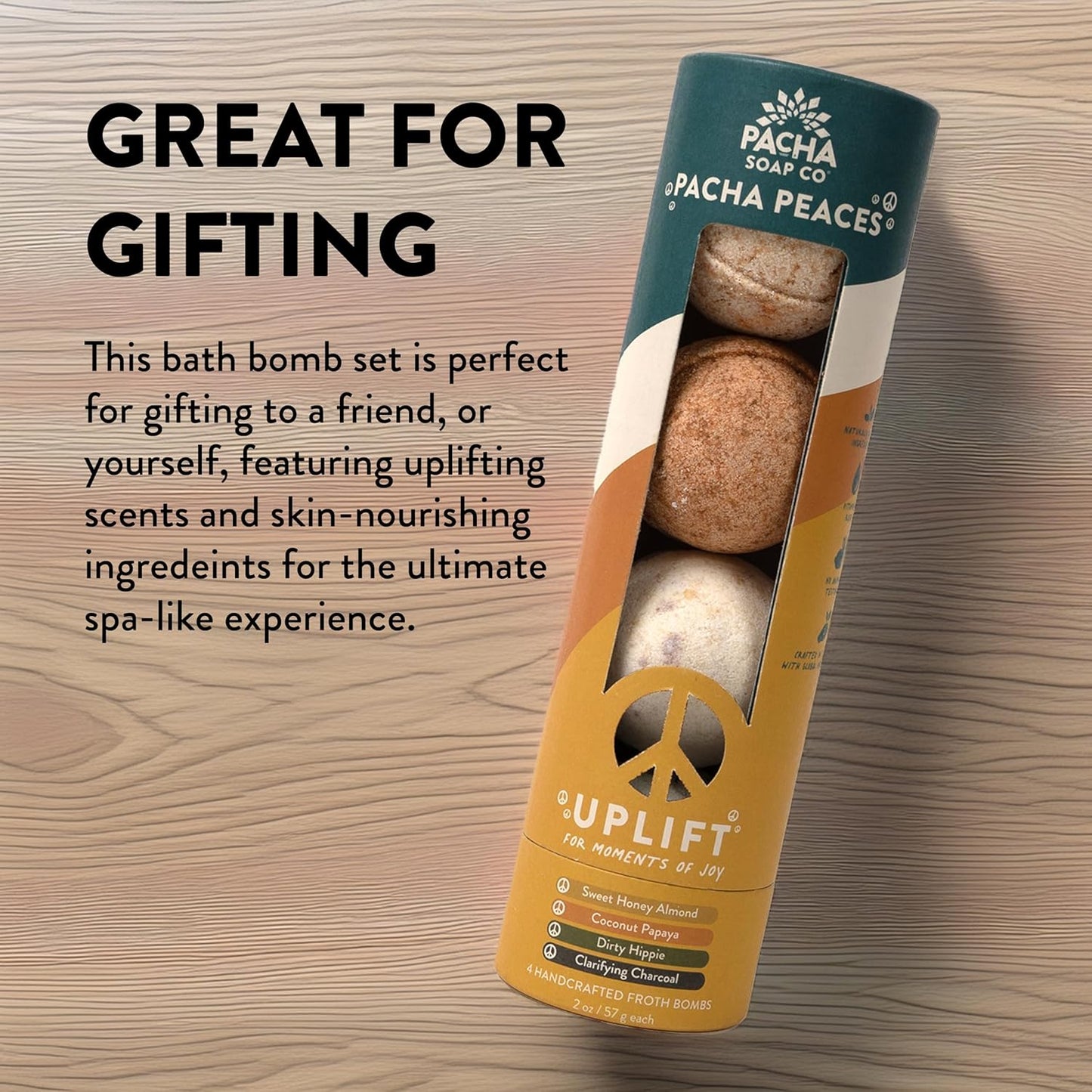 Pacha SOAP Froth Bath Bombs, Nourishing, Moisturizing, Pacha Peaces Variety, Naturally Derived & Handcrafted in The USA (2-Pack, 8 Pieces)